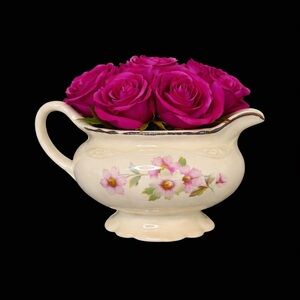 Vintage Homer Laughlin Virginia Rose Creamer 1940’s era w/Floral Design